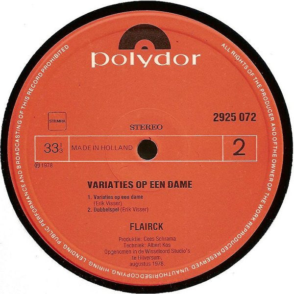 Flairck : Variaties Op Een Dame (LP, Album, RP)