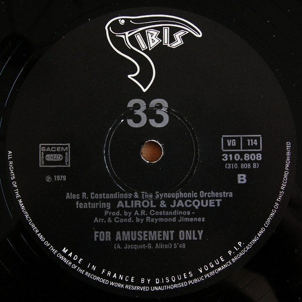 Alec R. Costandinos & The Syncophonic Orchestra Featuring Georges Alirol & Alain Jacquet : Synergy / For Amusement Only (12", Single)