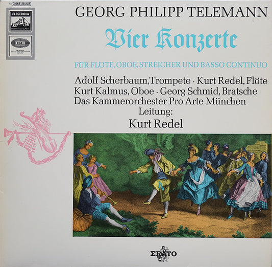 Orchestre Pro Arte De Munich, Kurt Redel : Vier Konzerte für Flöte, Oboe, Streicher und Baso Continuo  (LP)