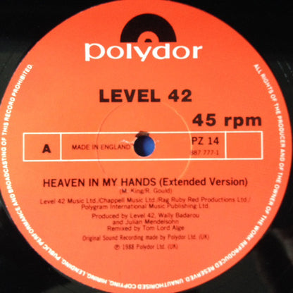 Level 42 : Heaven In My Hands (12", Single)