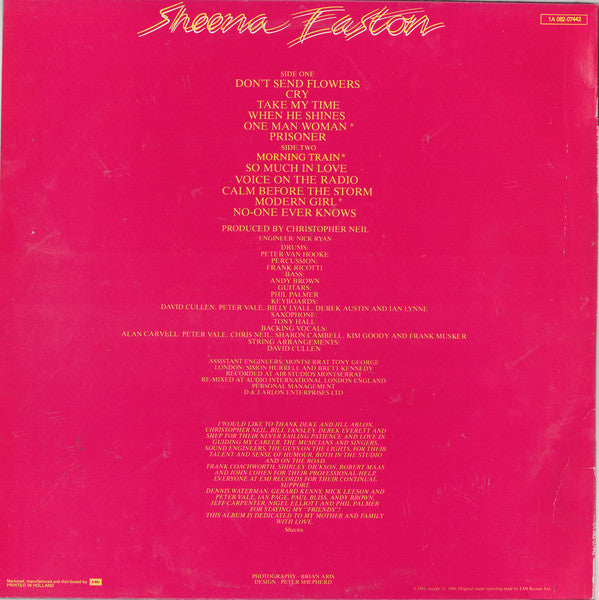 Sheena Easton : Take My Time (LP, Album)