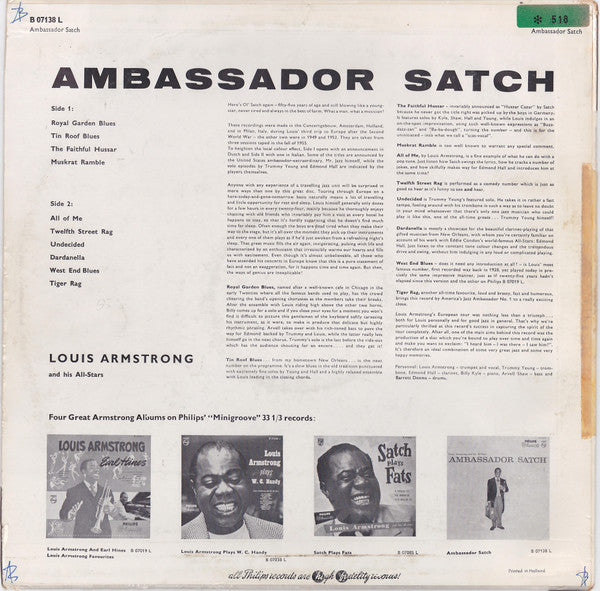 Louis Armstrong And His All-Stars : Ambassador Satch (LP, Album)