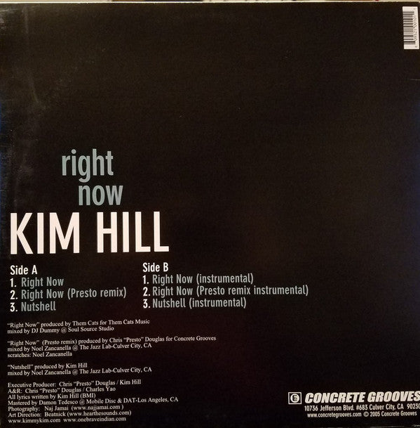 Kim Hill : Right Now (12", Maxi)