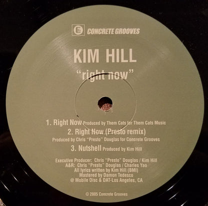 Kim Hill : Right Now (12", Maxi)