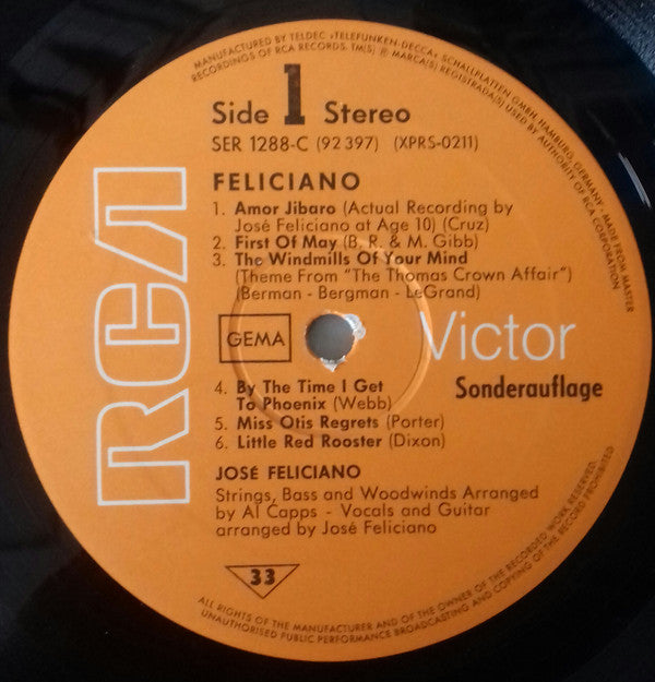 José Feliciano : Feliciano (LP, Comp, Club)