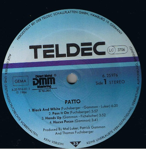 Patto : Patto (LP, Album)