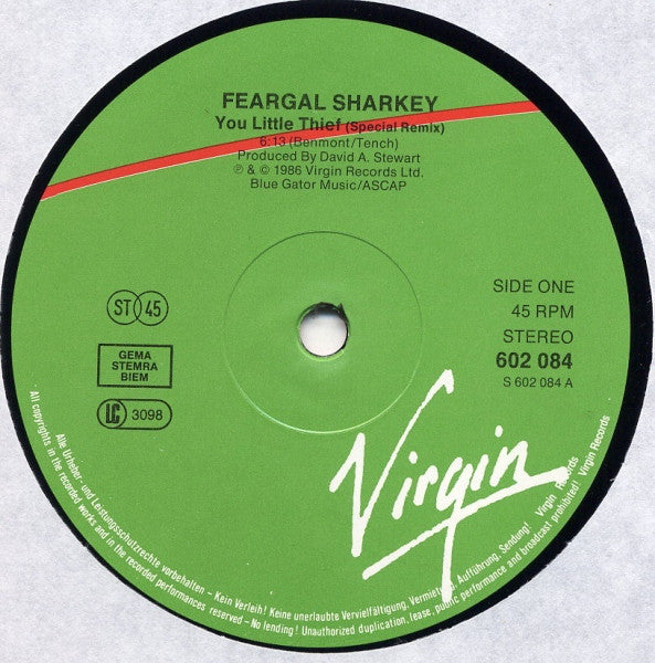 Feargal Sharkey : You Little Thief (Special Re-Mix) (12", Single)