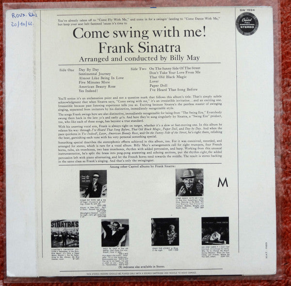 Frank Sinatra : Come Swing With Me! (LP, Album, Cap)