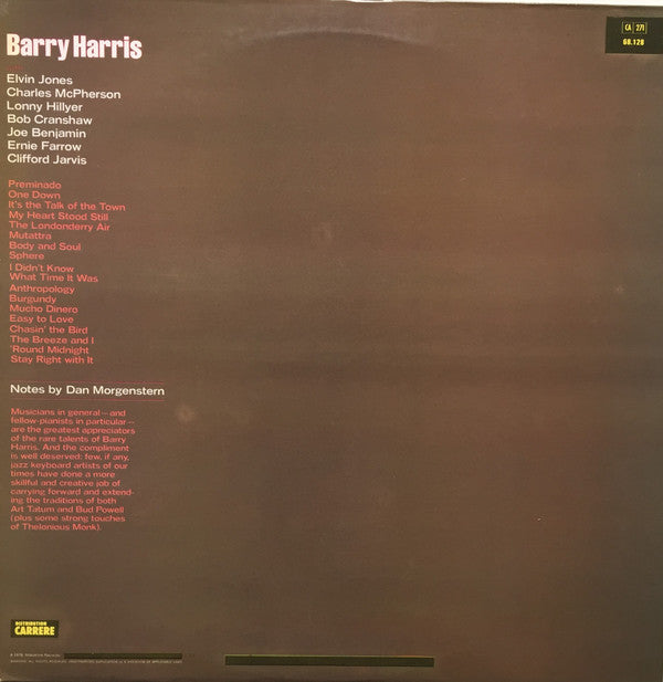 Barry Harris (2) : Stay Right With It (2xLP, Comp, RM, Gat)