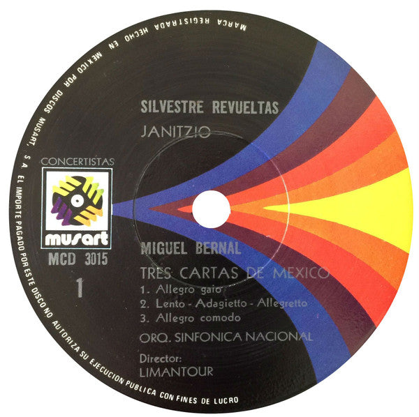 José Yves Limantour, Orquesta Sinfónica Nacional De México : Revueltas Janitzio, Bernal Tres Carta de Mexico, Ponce Ferial Orquesta Sinfonica Nacional - Limantour, director (LP, Album, RE)