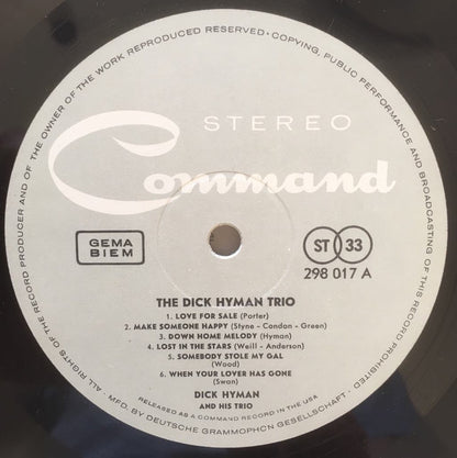 The Dick Hyman Trio : The Dick Hyman Trio (LP, Album, Gat)