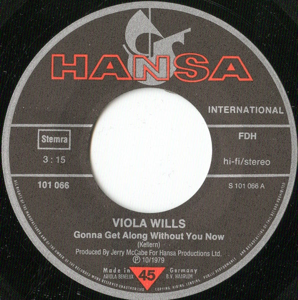 Viola Wills : Gonna Get Along Without You Now (7", Single)