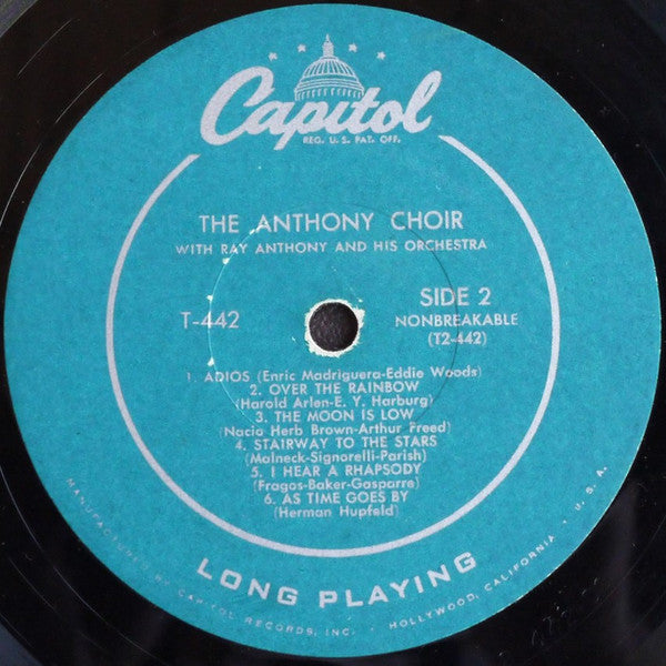 The Anthony Choir With Ray Anthony & His Orchestra : The Anthony Choir With Ray Anthony & His Orchestra (LP, Album, Mono)