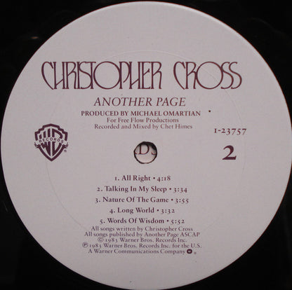 Christopher Cross : Another Page (LP, Album, Club, Pit)