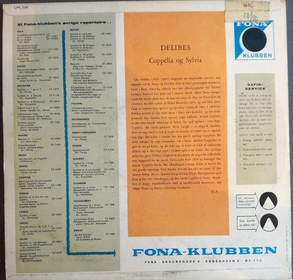 Léo Delibes, RIAS Symphonie-Orchester Berlin Dir. Anatole Fistoulari / Dir. Georges Sebastian : Sylvia-Balletsuite / Coppélia Balletsuite (LP, Mono)