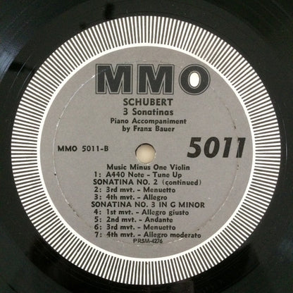 Franz Schubert : Music Minus One Violin -Schubert - 3 Sonatinas (LP)