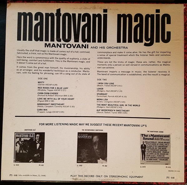 Mantovani And His Orchestra : Mantovani Magic (LP, Album)