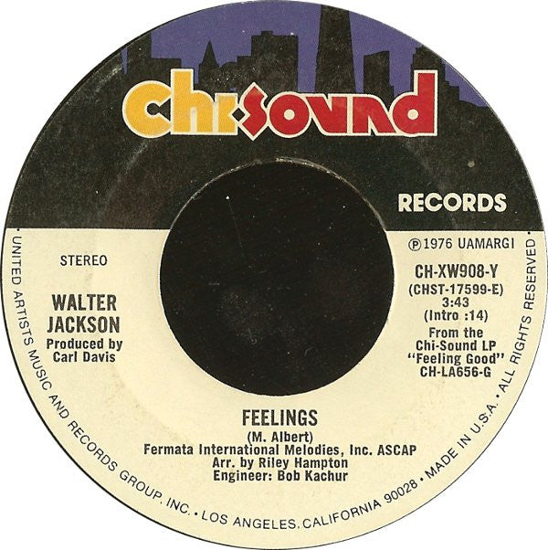 Walter Jackson : Feelings / Words (Are Impossible) (7", Single, Ter)