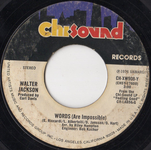 Walter Jackson : Feelings / Words (Are Impossible) (7", Single, Ter)