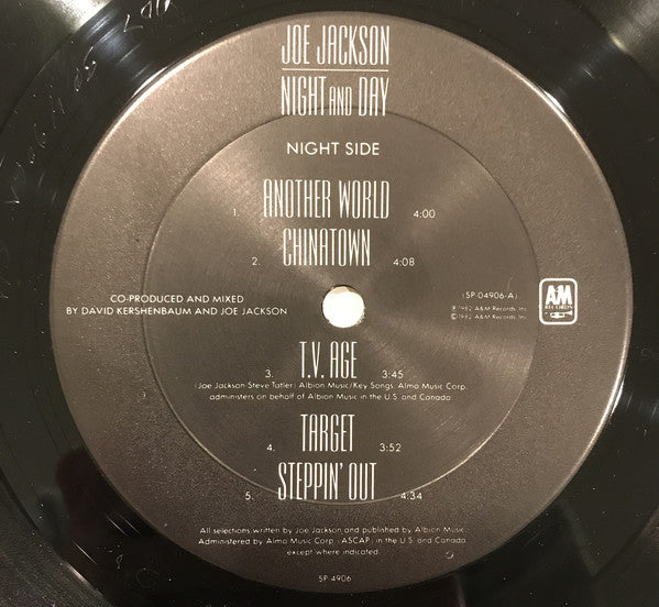 Joe Jackson : Night And Day (LP, Album, Club, Gat)