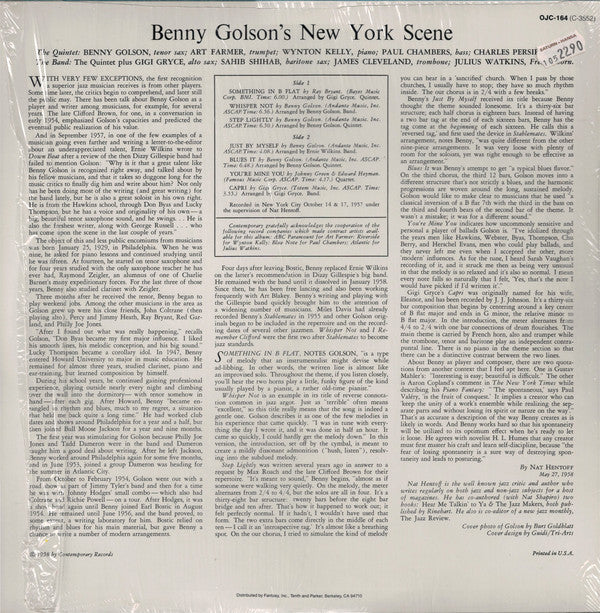 Benny Golson : Benny Golson's New York Scene (LP, Album, Mono, RE)