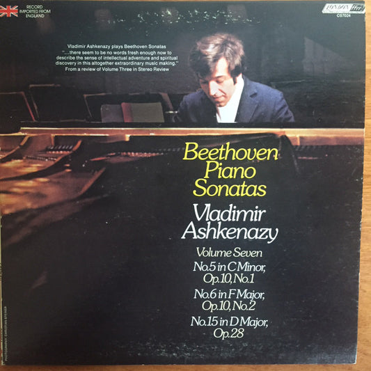 Ludwig van Beethoven, Vladimir Ashkenazy : Beethoven Piano Sonatas - Volume 7 (LP, Album)