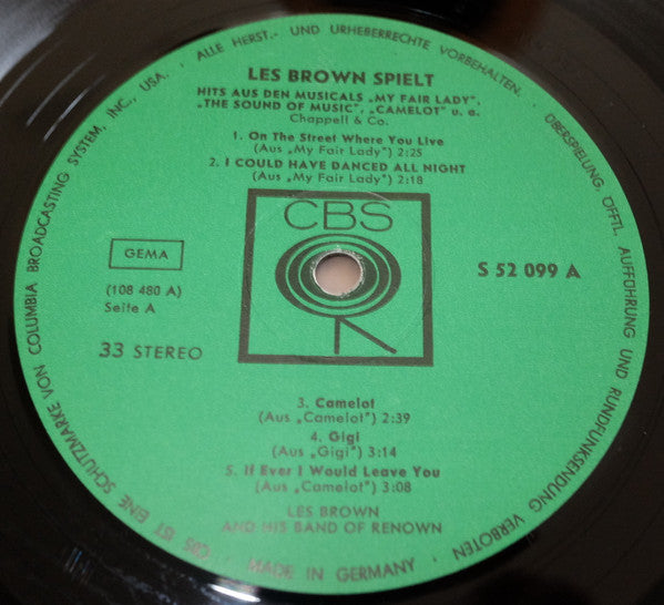 Les Brown And His Band Of Renown : Les Brown Spielt Hits Aus Den Musicals „My Fair Lady“, „The Sound Of Music“, „Camelot“ U.A. (LP, Album)