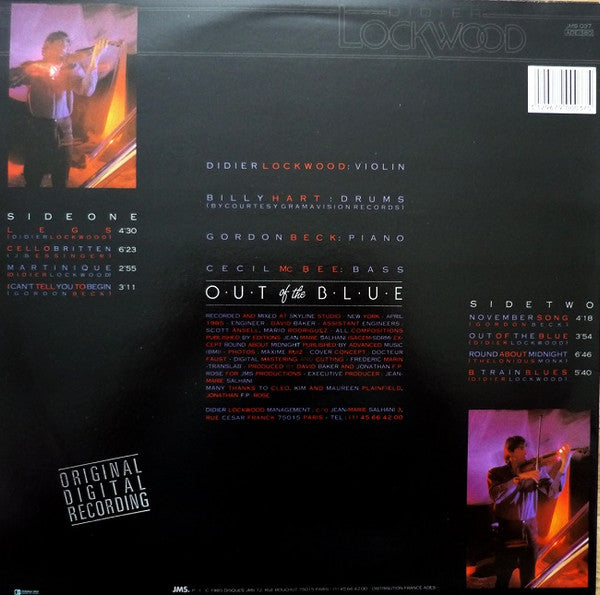 Didier Lockwood : Out Of The Blue (LP, Album, RP)