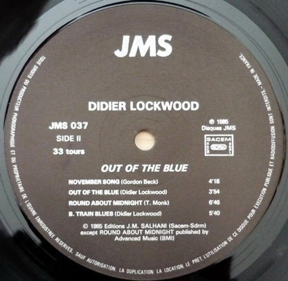 Didier Lockwood : Out Of The Blue (LP, Album, RP)