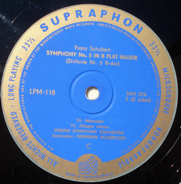 Franz Schubert, Wiener Symphoniker, Hermann Scherchen : Symphony No. 5 In B Flat Major  (10", Mono)