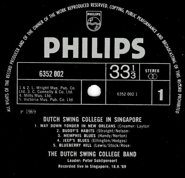 The Dutch Swing College Band : 'Live' In Singapore (LP, Album)