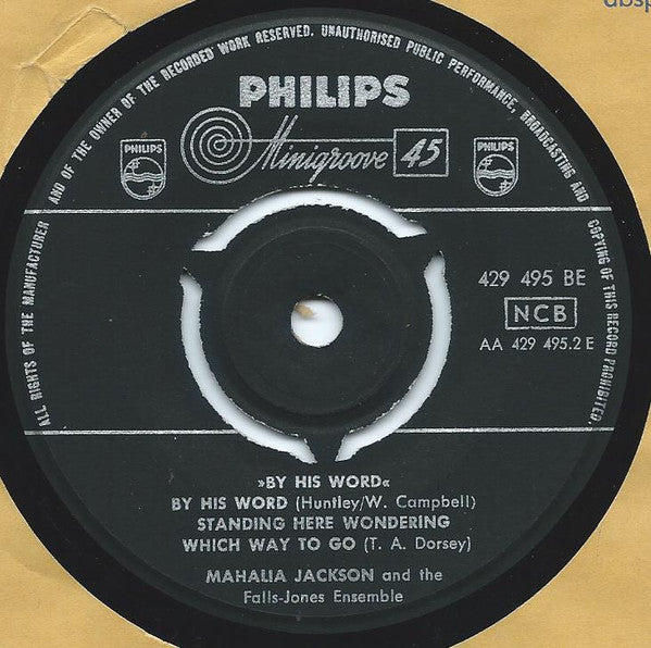 Mahalia Jackson And The Falls-Jones Ensemble : By His Word (7")