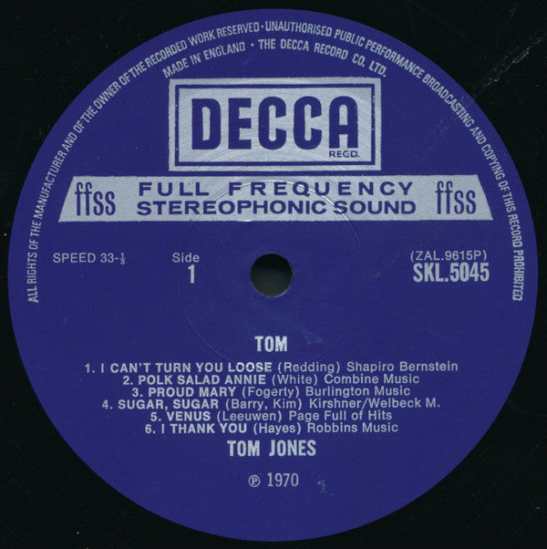 Tom Jones : Tom (LP, Album)