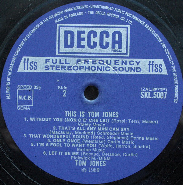 Tom Jones : This Is Tom Jones (LP, Album, RP, Dec)