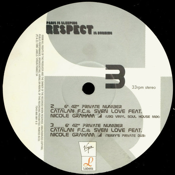 Catalan FC & Sven Love Feat. Nicole Graham : Private Number (12")