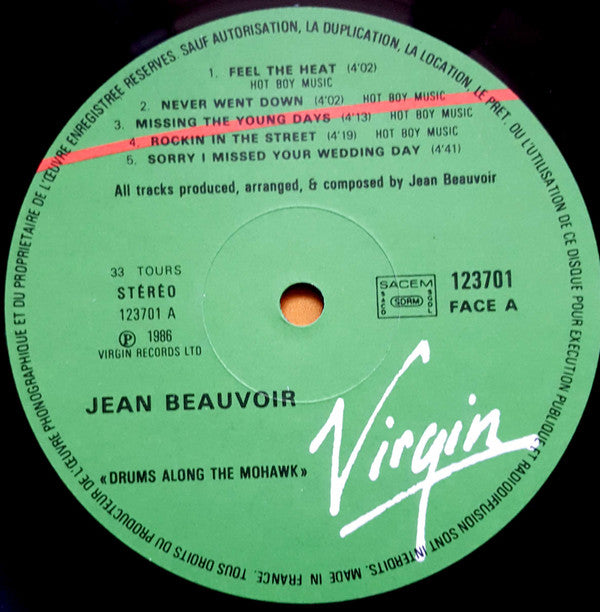 Jean Beauvoir : Drums Along The Mohawk (LP, Album)