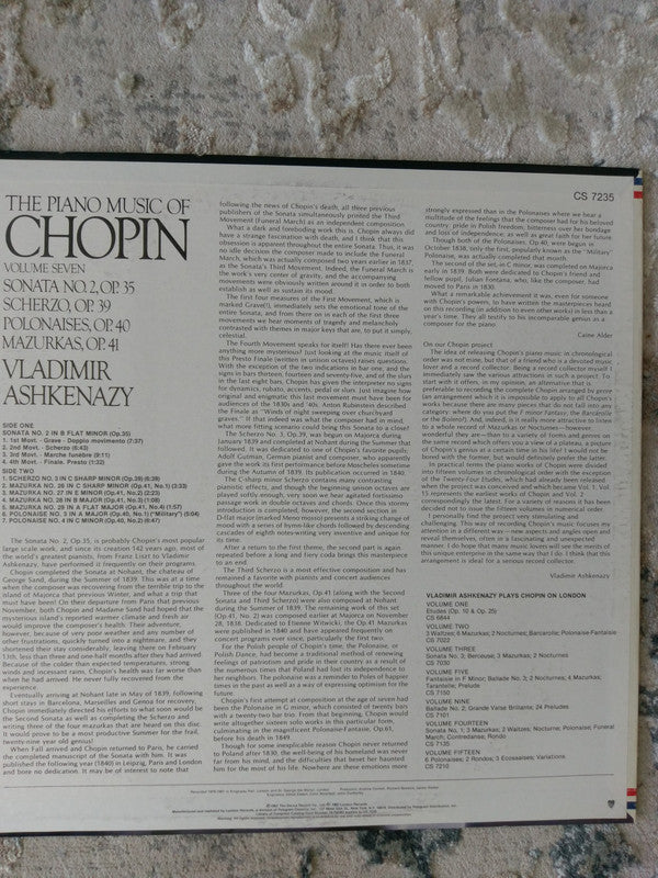 Vladimir Ashkenazy : The Piano Music Of Chopin (LP)