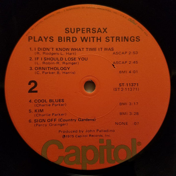 Supersax : Supersax Plays Bird With Strings (LP, Album, Los)