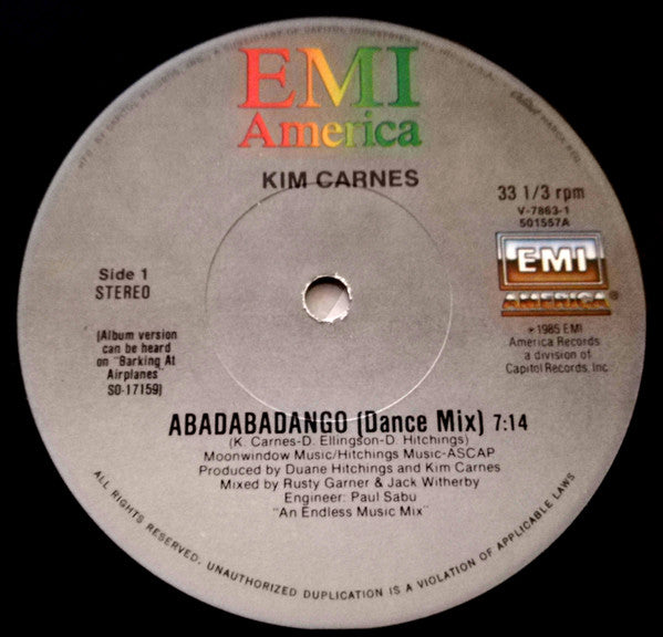 Kim Carnes : Abadabadango (12", Single)