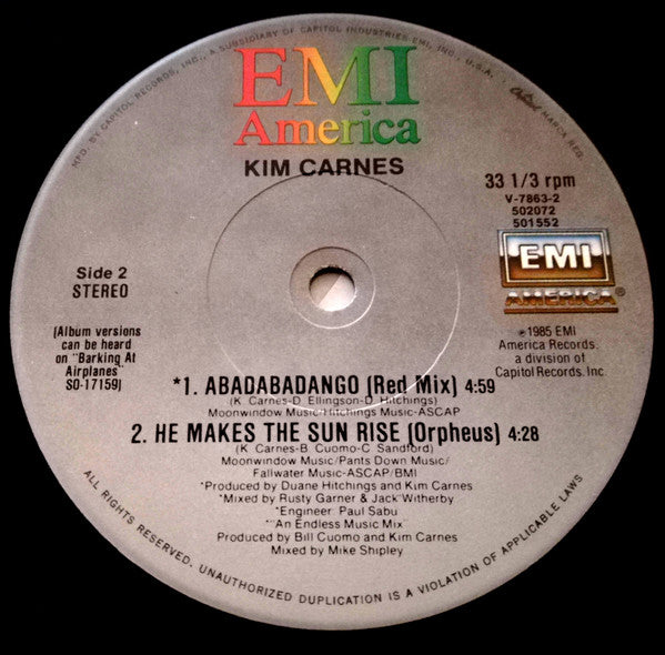 Kim Carnes : Abadabadango (12", Single)