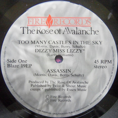 The Rose Of Avalanche : Too Many Castles In The Sky / Velveteen EP (12", EP, Comp)