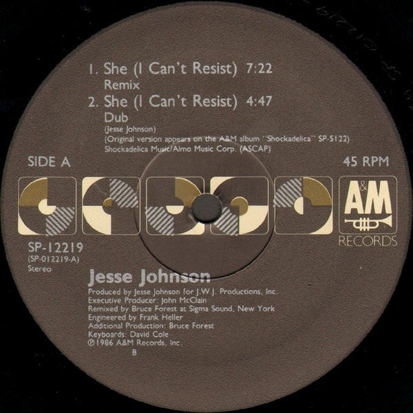 Jesse Johnson : She (I Can't Resist) (12")