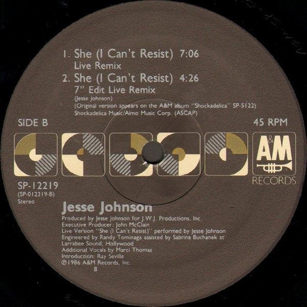 Jesse Johnson : She (I Can't Resist) (12")