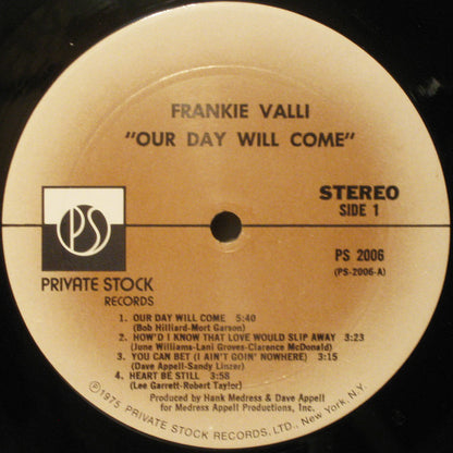 Frankie Valli : Our Day Will Come (LP, Album, Mon)