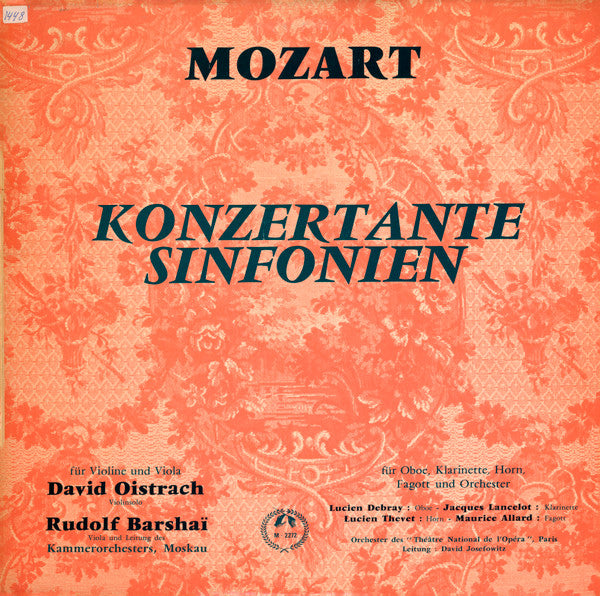 Wolfgang Amadeus Mozart : Konzertante Sinfonien (LP)