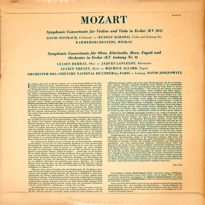 Wolfgang Amadeus Mozart : Konzertante Sinfonien (LP)