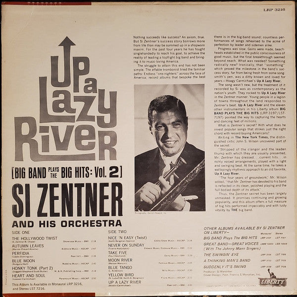 Si Zentner And His Orchestra : Up A Lazy River (Big Band Plays The Big Hits: Vol. 2) (LP, Album, Mono)