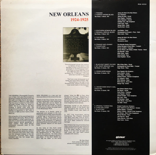 Various : New Orleans 1924-1925 (LP, Comp)