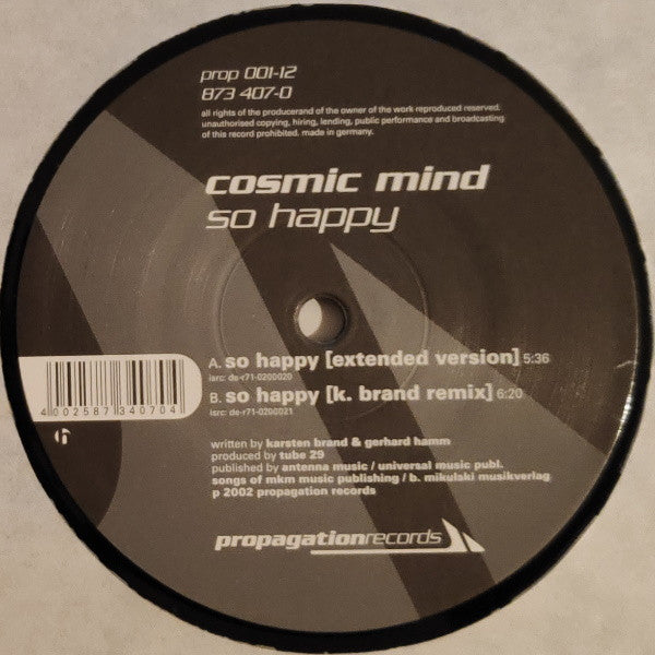 Cosmic Mind : So Happy (12")