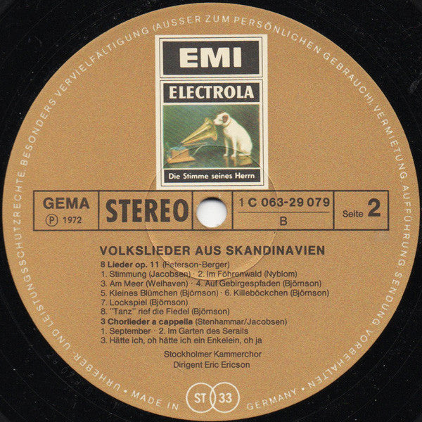 Kammarkören, Eric Ericson : Skandinavische Volkslieder Mit Dem Kammerchor Stockholm (LP, Album)